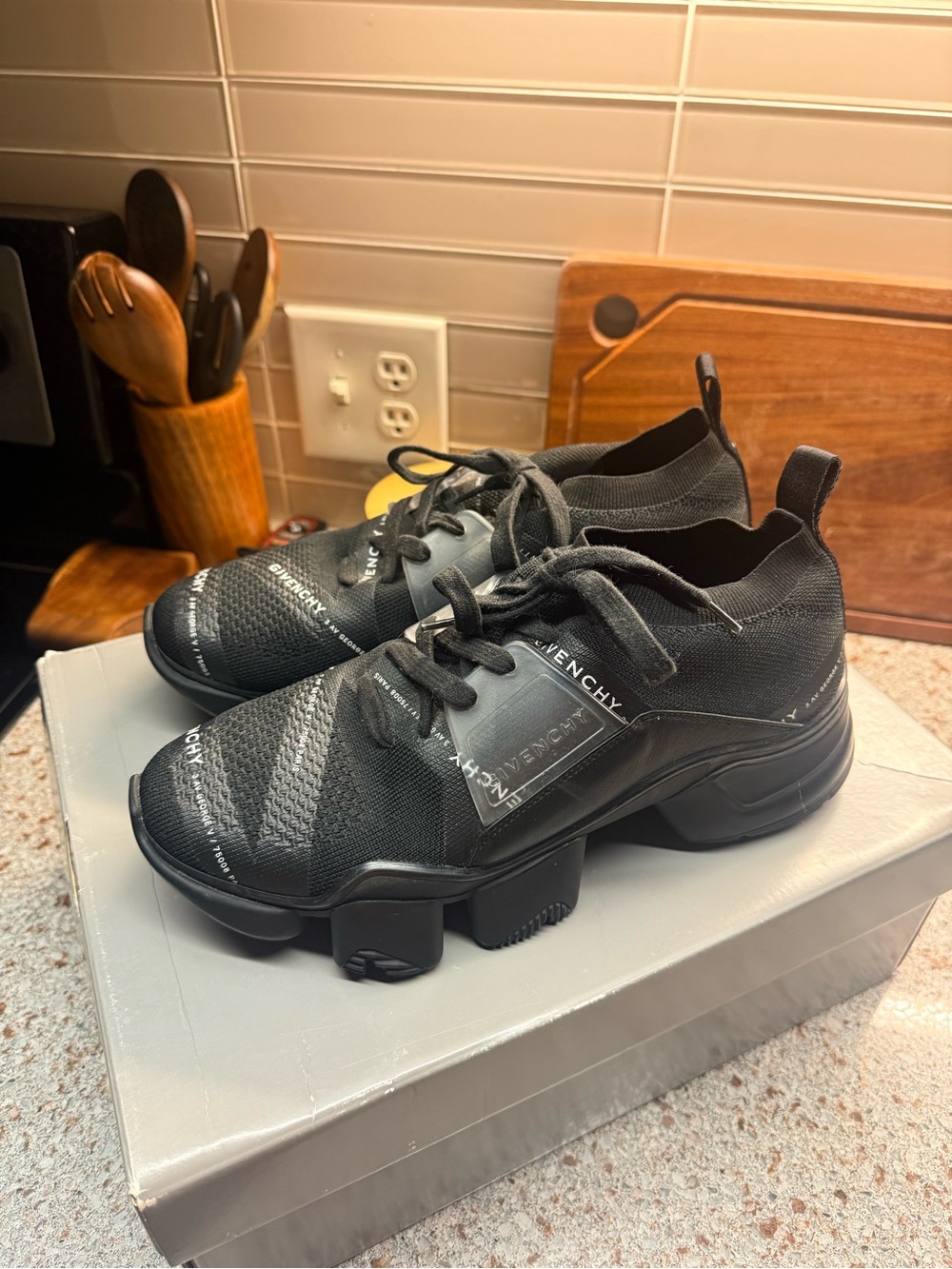 Givenchy Black Knit JAW Low Sneaker